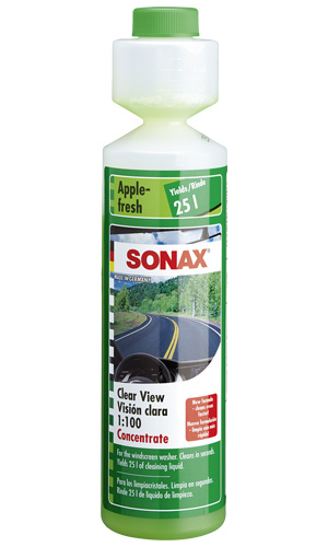 Омивач скла літній конц. 1/100 яблуко (0,25л) SONAX - фото, зображення