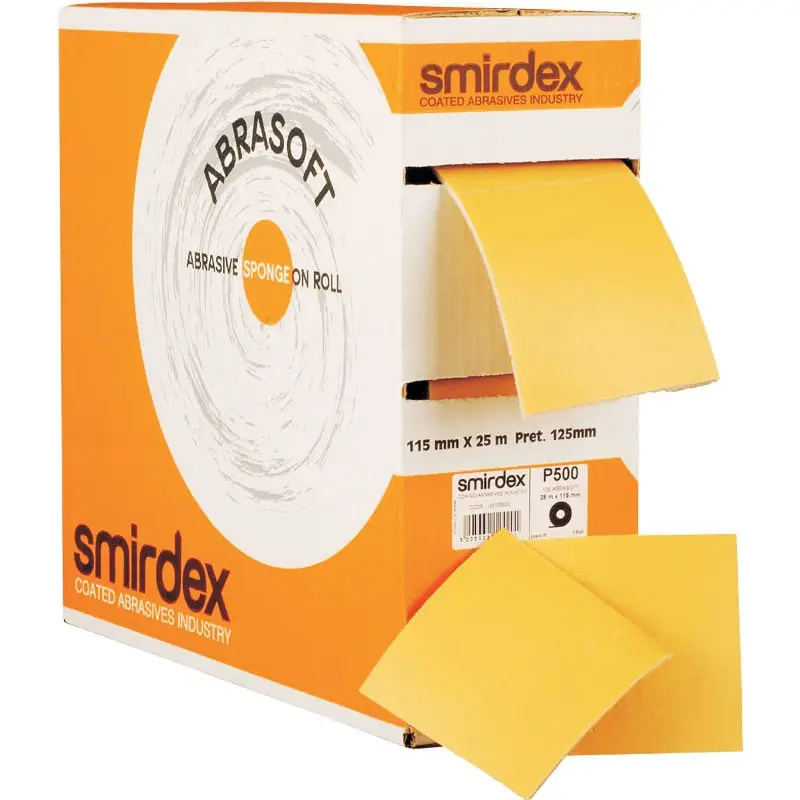 Губка шліфув.Abrasoft SMIRDEX 115*25  P500  в коробці (ціна за 1м.) - фото, зображення