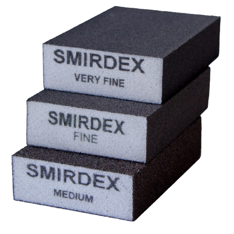 Абразивна губка 4-х стороння SMIRDEX груба, 100х70х25мм - фото, зображення