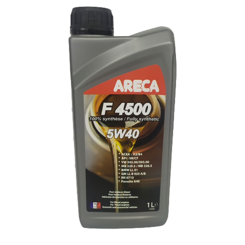 Моторне масло ARECA F4500 5W-40 1л (бензин -дизель) - фото, зображення