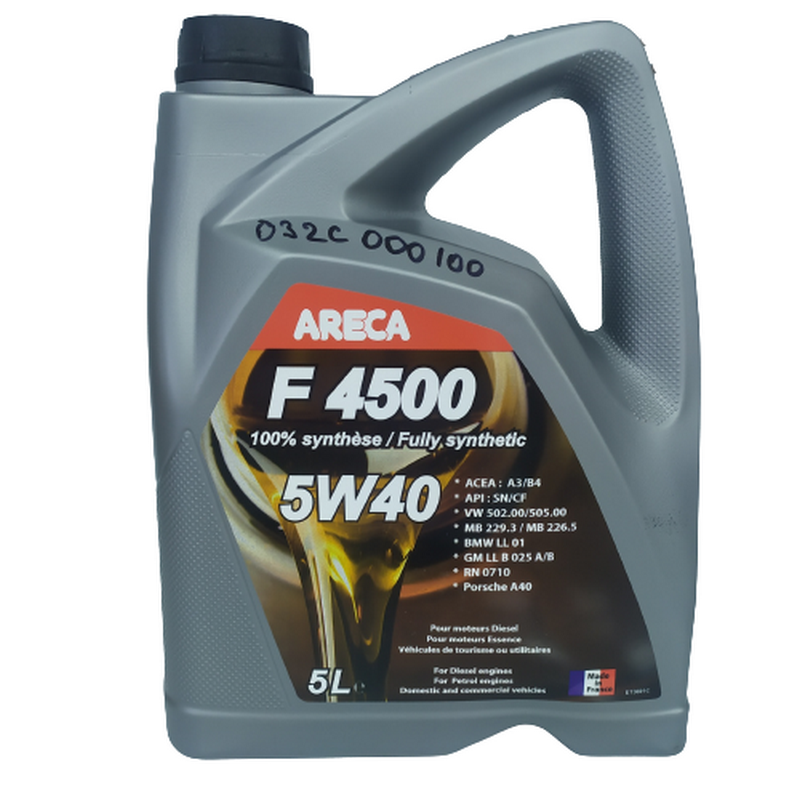 Моторне масло ARECA F4500 5W-40 5л (бензин -дизель) - фото, зображення