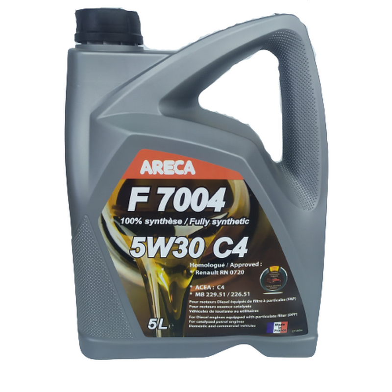 Моторне масло ARECA F7004 С4(DPF) 5W-30 5л (бензин -дизель) - фото, зображення